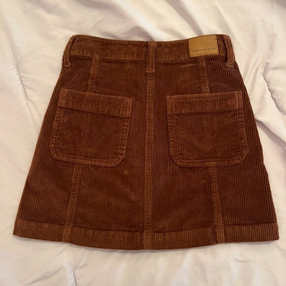 American Eagle Corduroy Button-Up Skirt Size 000 Regular Super Hi-Rise A-Line - Picture 2 of 11